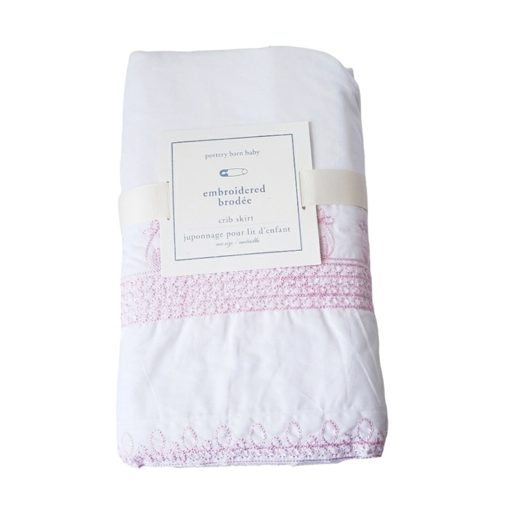 Pottery Barn Baby Embroidered Crib Skirt